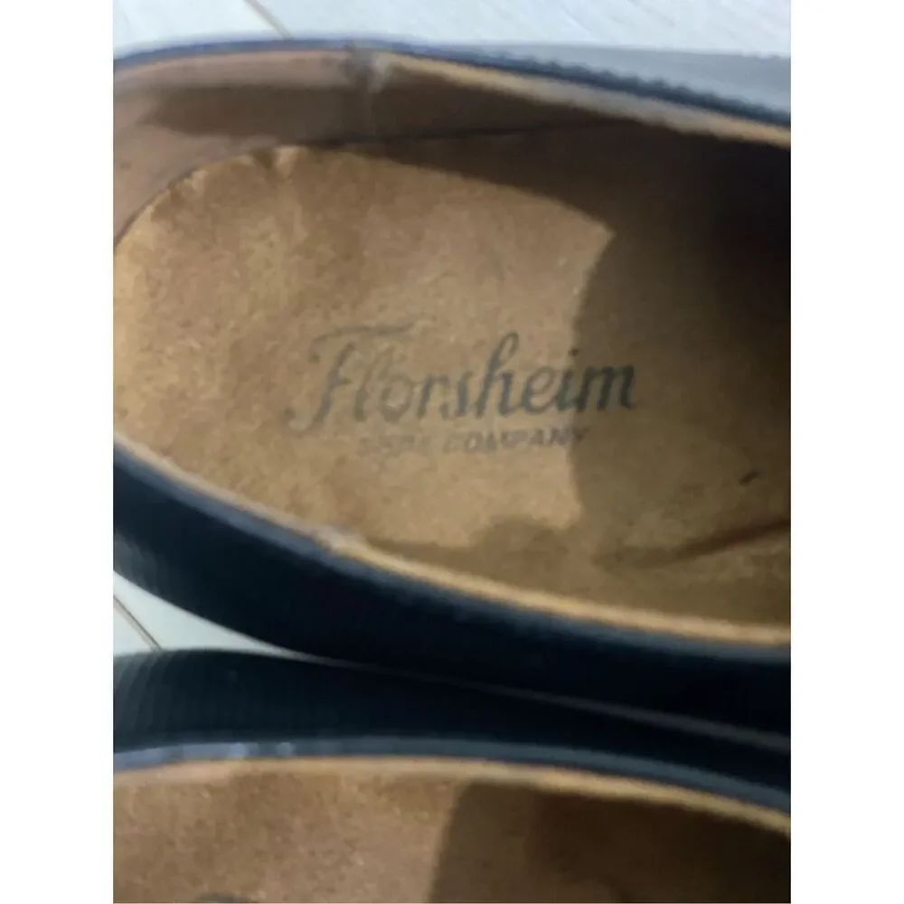 Florsheim Postino Black Leather Plain Toe Oxford Dress Shoes Size 9.5 D